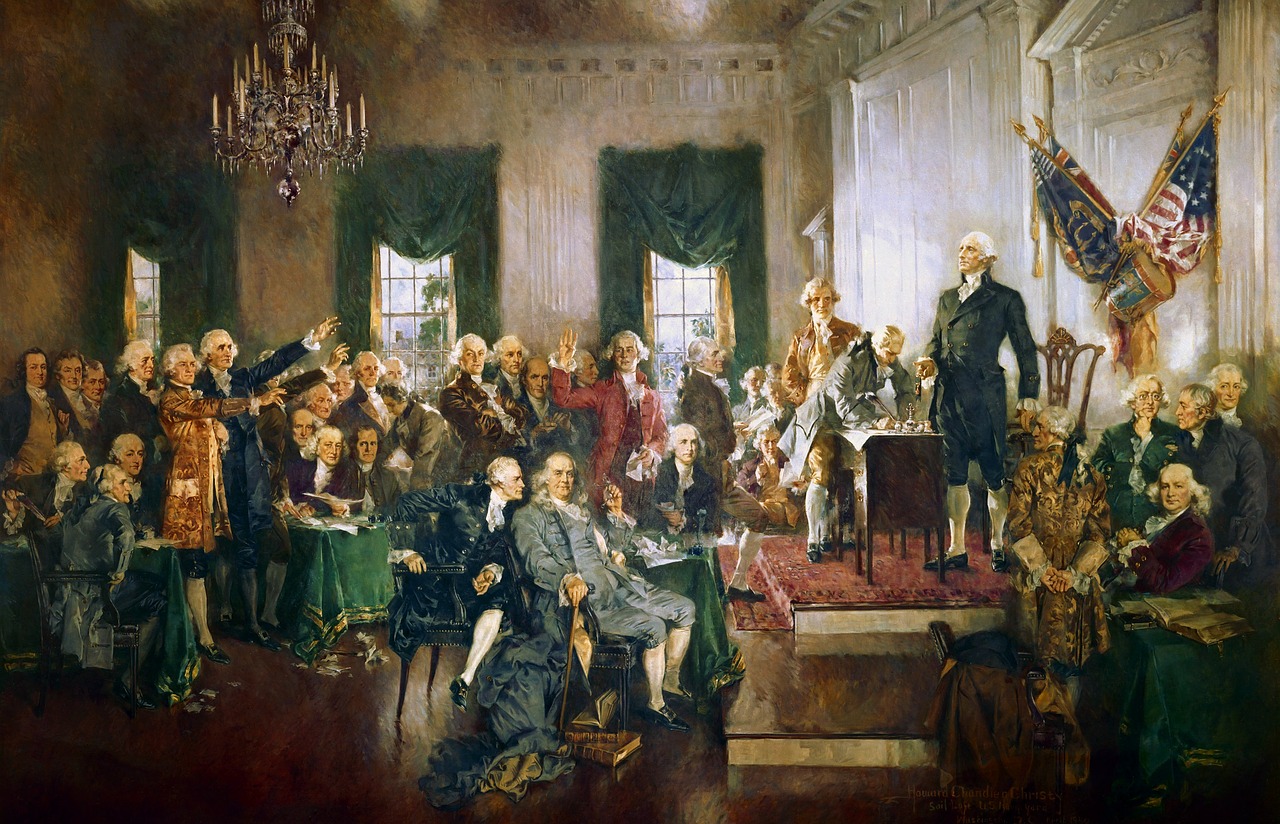 A painting of the United States consitutional convention