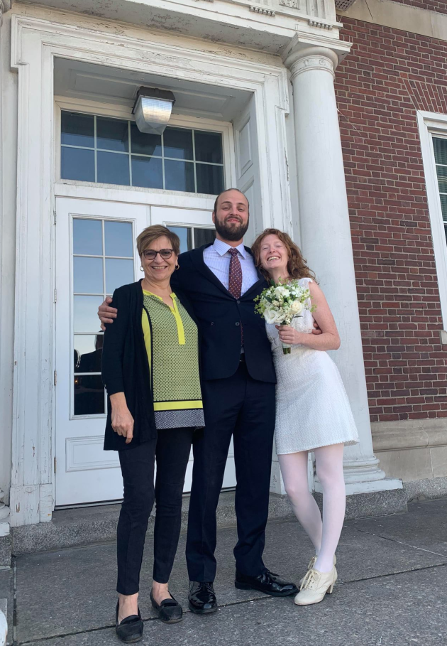 A picture of myself, Isla, and my mother on our wedding day